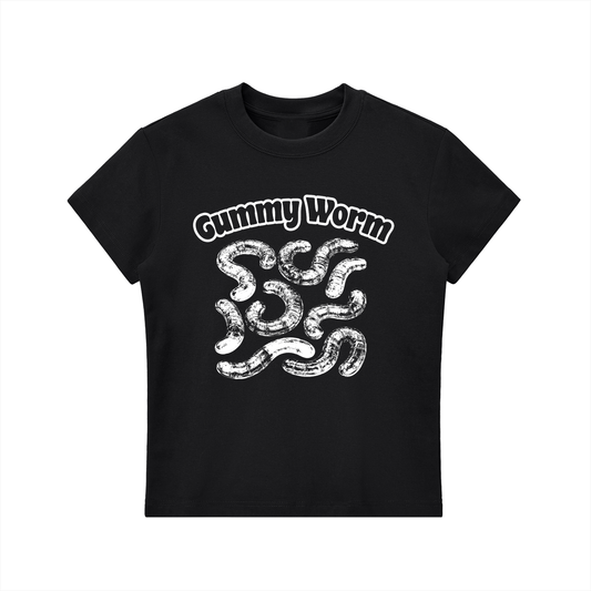KayGLive - Womens White Gummy Essential Bodycon Crewneck T-Shirt