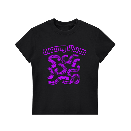 KayGLive - Womens Purple Gummy Essential Bodycon Crewneck T-Shirt