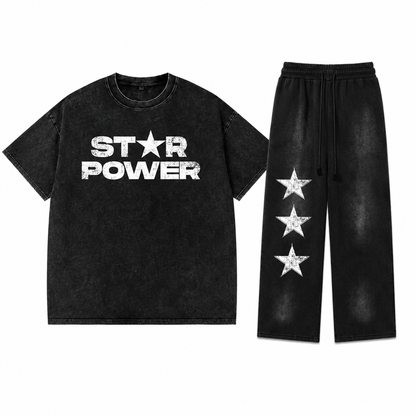 KayGLive - Men’s StarPower Oversized Tee & Sunfade Sweatpants Bundle