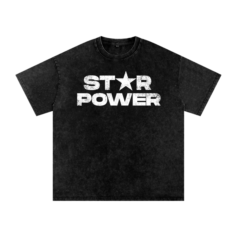 KayGLive - StarPower Oversized Washed Cotton T-Shirt